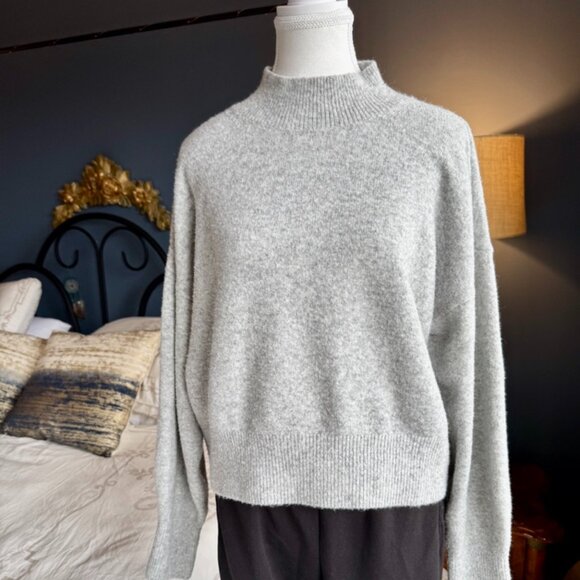 Light Grey Mock Neck Sweater - Picture 2 of 9